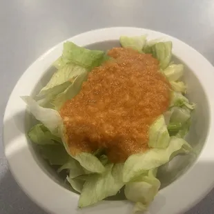 Salad with ginger dressing