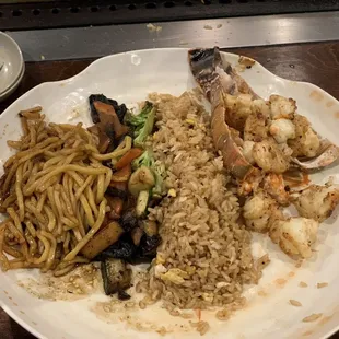 We got the double lobster, my sister &amp; I split it and this was my portion...still a lot of food!