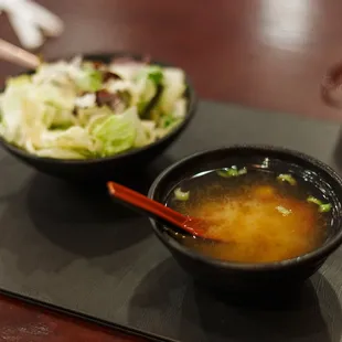 Salad &amp; miso soup