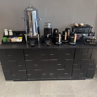 Coffee and tea bar every morning