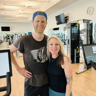 Kimpton gym... me with the lead singer of the Lumineers while he was working out!