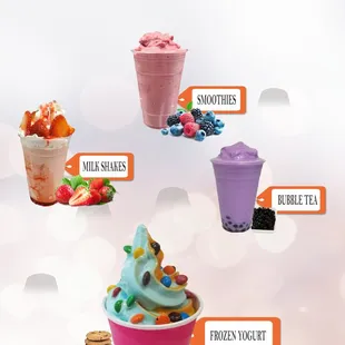 a variety of frozen yogurts
