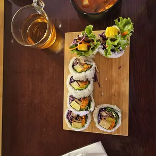 Kim-bap and jasmine tea