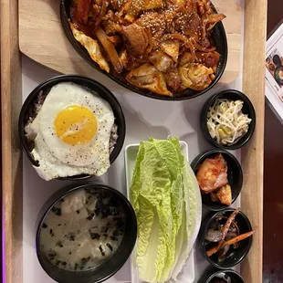 Spicy pork bulgogi set