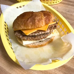 Sausage, egg &amp; cheese croissant