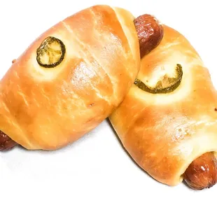 Jumbo Sausage Roll w/ Jalapeño Topping (Kolache)