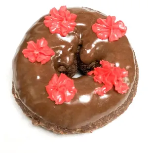 Double Chocolate Cake w/ Red Frosting