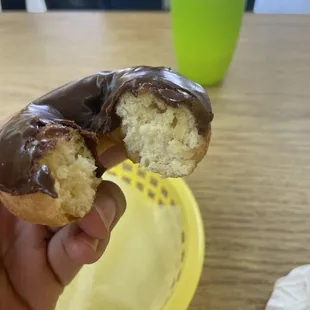 Chocolate cake donut.