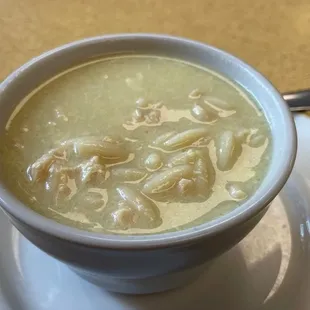 Chicken and rice soup. Really good.