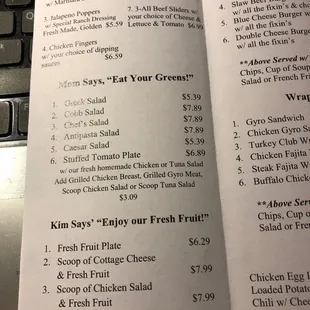 menu