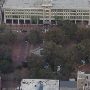 an aerial view of a city
