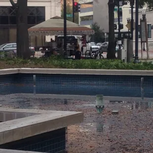 a fountain in a city