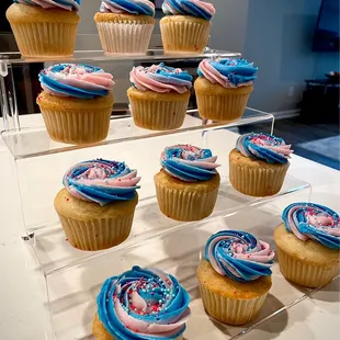 Cupcakes for gender reveal party