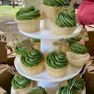 Baptism cupcakes - with fresh buttercream, they got a little melty in the 90° weather but they were delicious!