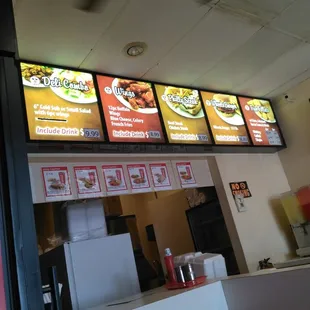 menus above counter