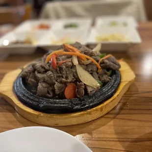 Bulgogi (Marinated grilled shredded beef &amp; onions)