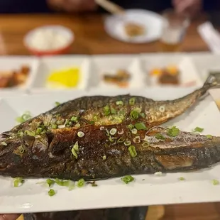 a whole fish on a plate