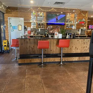 the bar area