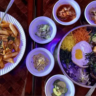 Tteokbokki and Bibimbap