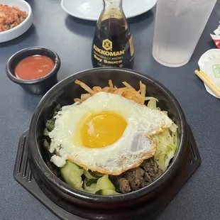 Dolsot bibimbap with beef - lunch portion