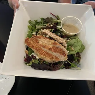 Cranberry Walnut Salad with Chicken.  A huge bowl and very tasty