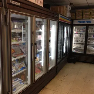 refrigerators in a grocery store
