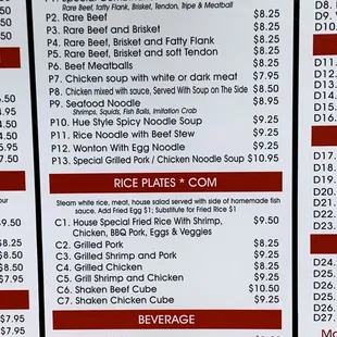 the menu