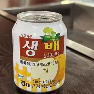 Korean pear drink with sandy pear bits - not too sweet and very refreshing!