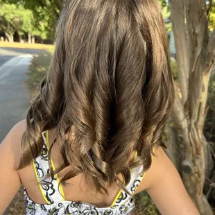 Cut and curl of my almost 8 year old daughter's hair.
