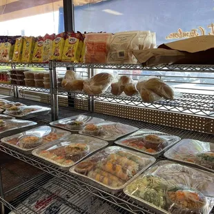 a variety of foods on display