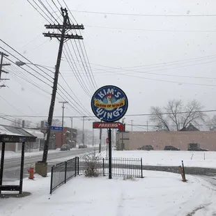 a snowy day in the city