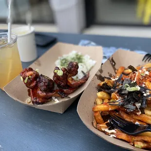 Ko-po Wings and Dressed Fries with Palmers Pint