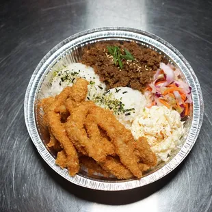 Pork katsu strip and Bulgogi combo