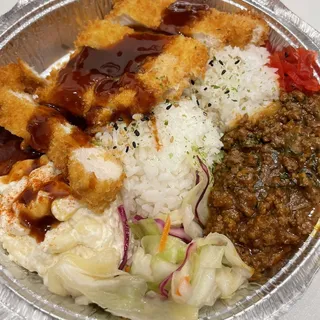 Chicken Katsu and Dry Curry