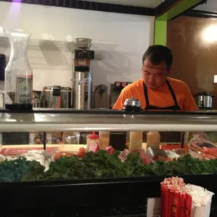 interior, sushi and sashimi