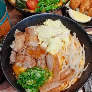 Spicy Miso Intestine Ramen &amp; Tom Kha Ramen.