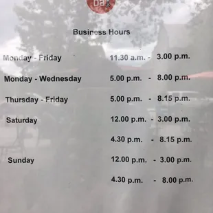business hours