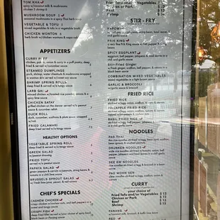Additional menu in window
