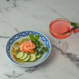 Spicy Salmon pair with Melonic Cocktail