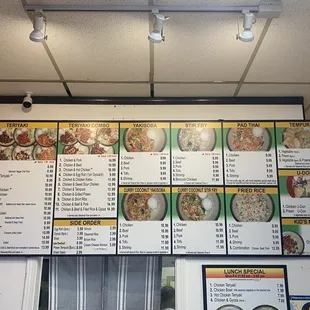 the menu of the restaurant