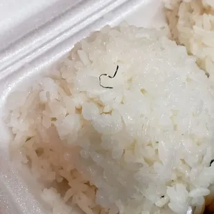 Metal piece in rice.