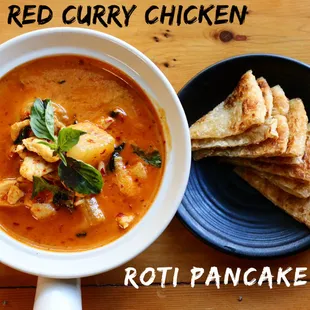 Red Curry Chicken with Roti