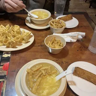 Egg Drop Soup and 1 Chicken Egg Roll