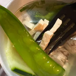 Absolutely delicious Bean Curd and Vegetable Soup! Flavorful broth with crisp, fresh veggies and soft tofu.