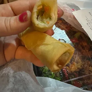 Fried Spring Roll is so gross. Mushy inside. Skip it!