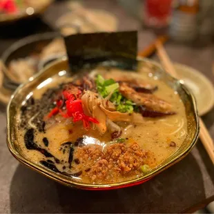 Kin Ramen with spicy ground pork added. SO GOOD.