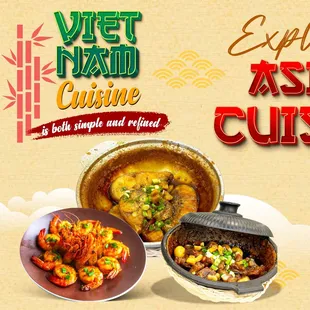 a variety of asian cuisine