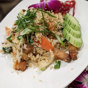 Pork belly fried rice.