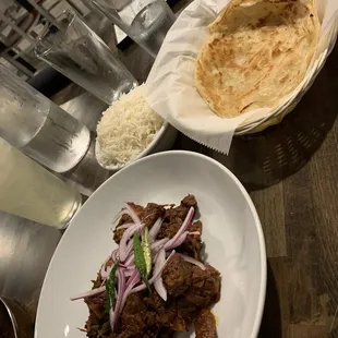 Beef roast with parotta