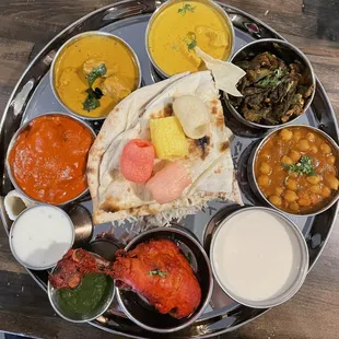 House special Non-vegetarian Thali. They have vegetarian options too.